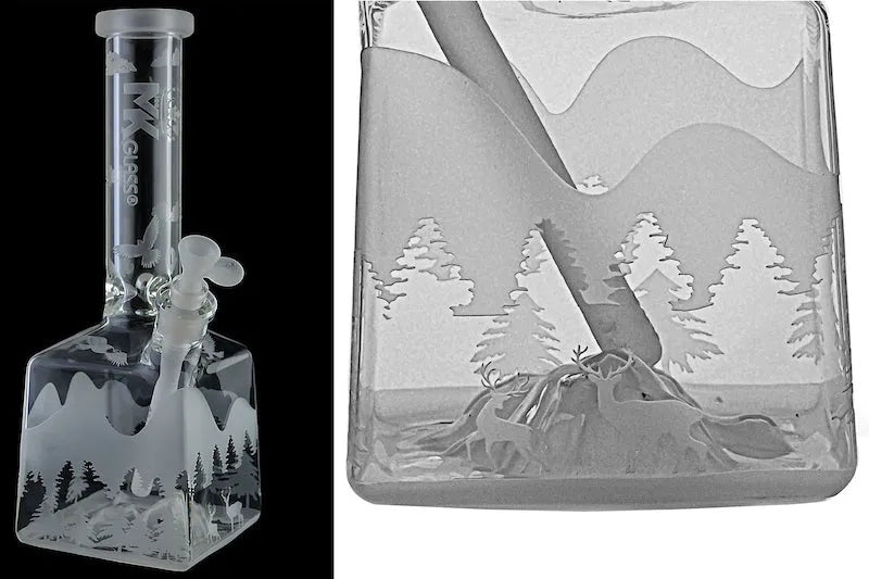 MK Glass Icy Mountain Beaker - Discreet Smoker