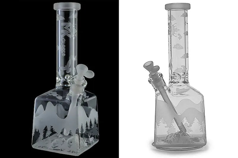 MK Glass Icy Mountain Beaker - Discreet Smoker