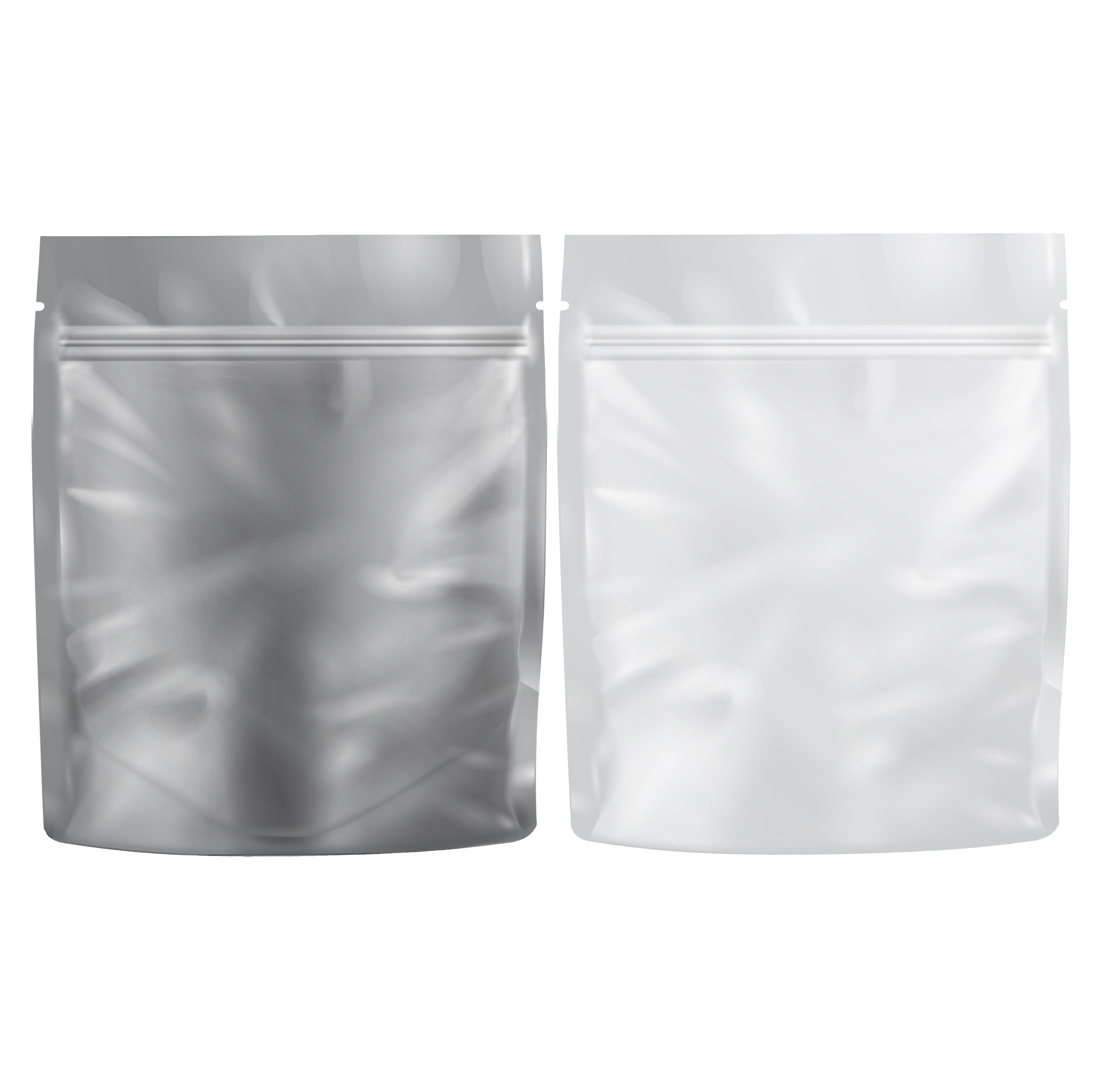 Loud Lock 1 Gram Mylar Smell Proof Vacuum Seal Bags - 100 Count White/Clear - Discreet Smoker