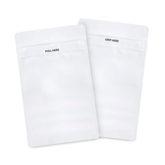 Loud Lock 1/2 Grip N Pull Mylar Smell Proof Child Safe Vacuum Seal Bags - 100 Count All White - Discreet Smoker