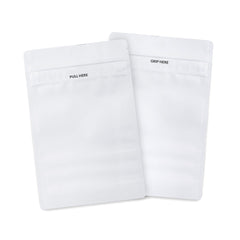 Loud Lock 1 Ounce Grip N Pull Mylar Smell Proof Child Safe Vacuum Seal Bags - 100 Count All White - Discreet Smoker