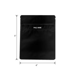 Loud Lock 1/8 Grip N Pull Mylar Smell Proof Child Safe Vacuum Seal Bags - 100 Count All Black - Discreet Smoker