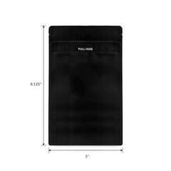 Loud Lock 1/2 Grip N Pull Mylar Smell Proof Child Safe Vacuum Seal Bags - 100 Count All Black - Discreet Smoker