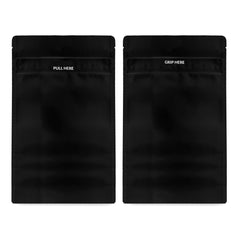 Loud Lock 1/2 Grip N Pull Mylar Smell Proof Child Safe Vacuum Seal Bags - 100 Count All Black - Discreet Smoker