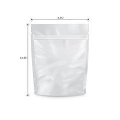 Loud Lock 1 Gram Mylar Smell Proof Vacuum Seal Bags - 100 Count All White - Discreet Smoker