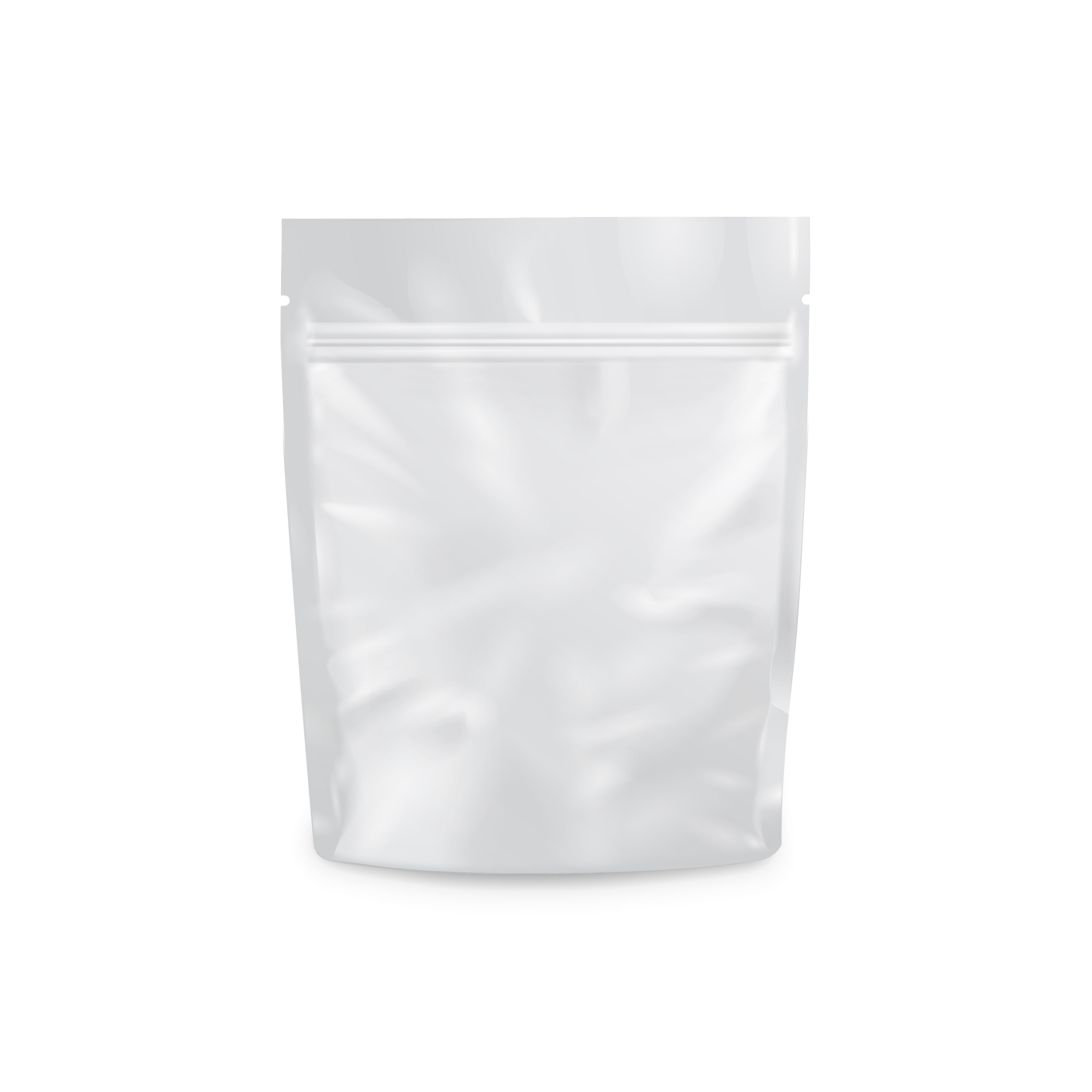 Loud Lock 1 Gram Mylar Smell Proof Vacuum Seal Bags - 100 Count All White - Discreet Smoker