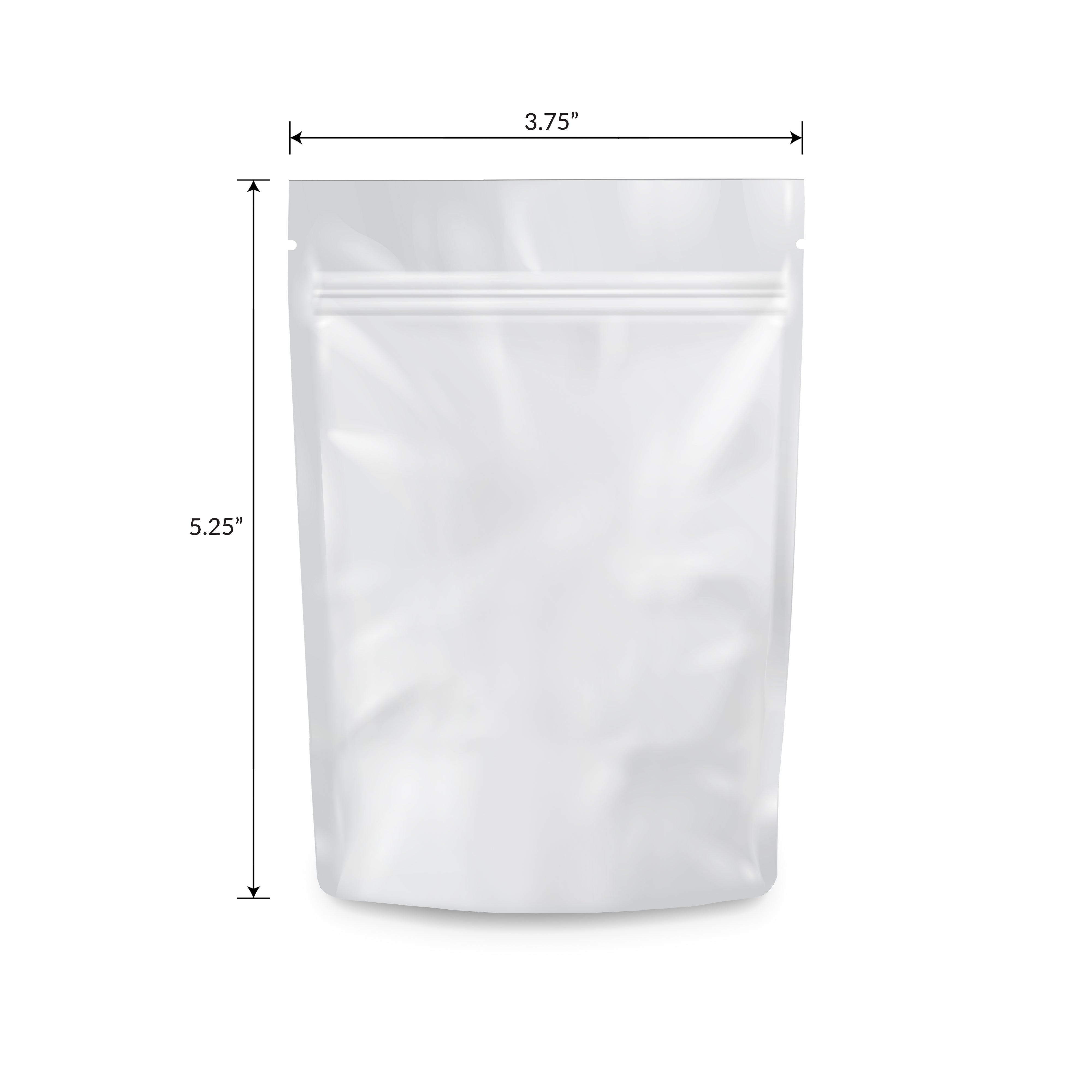 Loud Lock 1/8 Ounce Mylar Smell Proof Vacuum Seal Bags - 100 Count All White - Discreet Smoker