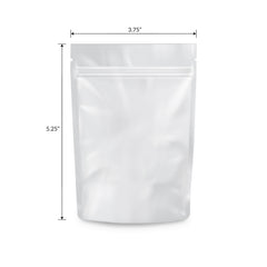 Loud Lock 1/8 Ounce Mylar Smell Proof Vacuum Seal Bags - 100 Count All White - Discreet Smoker