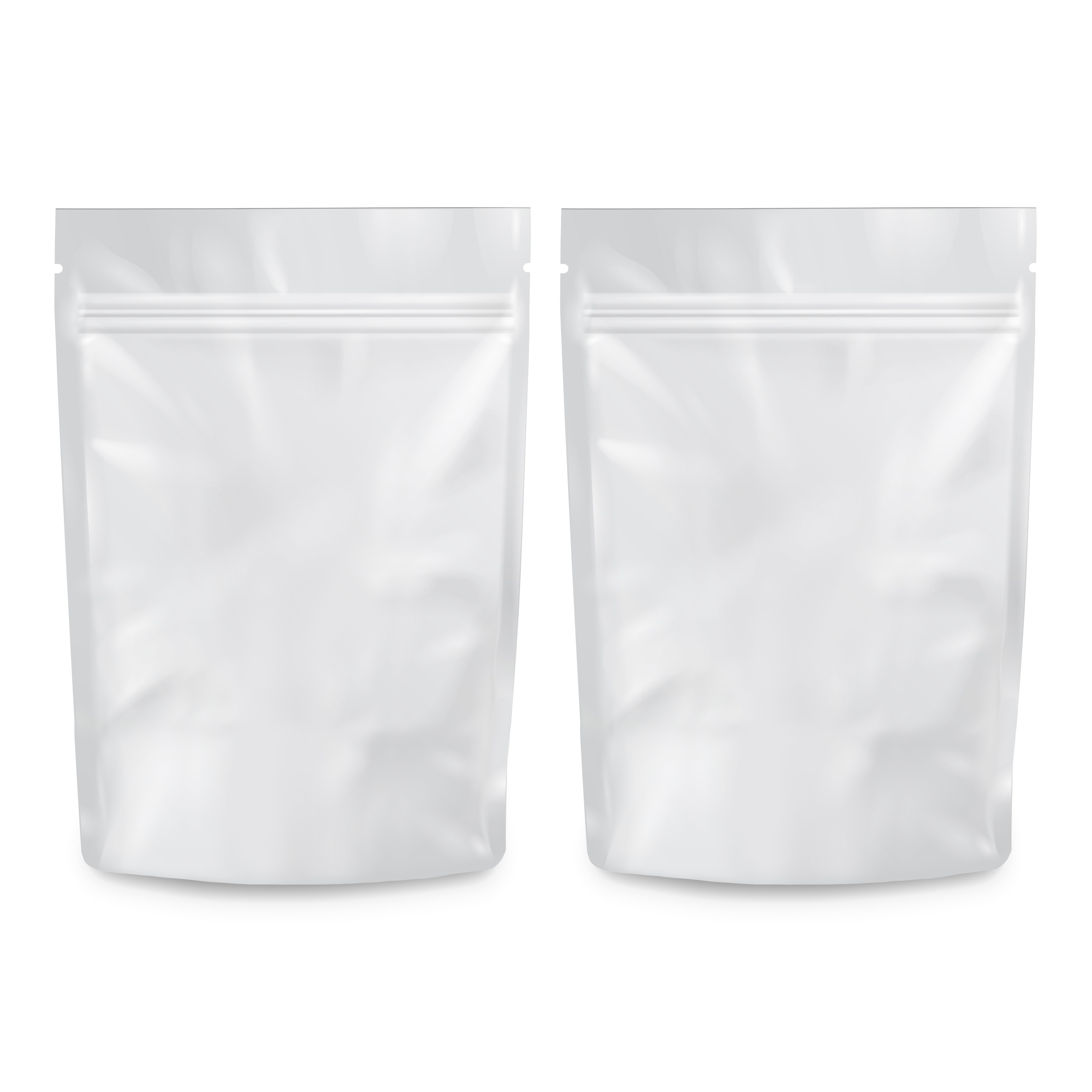 Loud Lock 1/8 Ounce Mylar Smell Proof Vacuum Seal Bags - 100 Count All White - Discreet Smoker