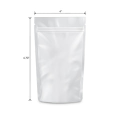 Loud Lock 1/4 Ounce Mylar Smell Proof Vacuum Seal Bags - 100 Count All White - Discreet Smoker