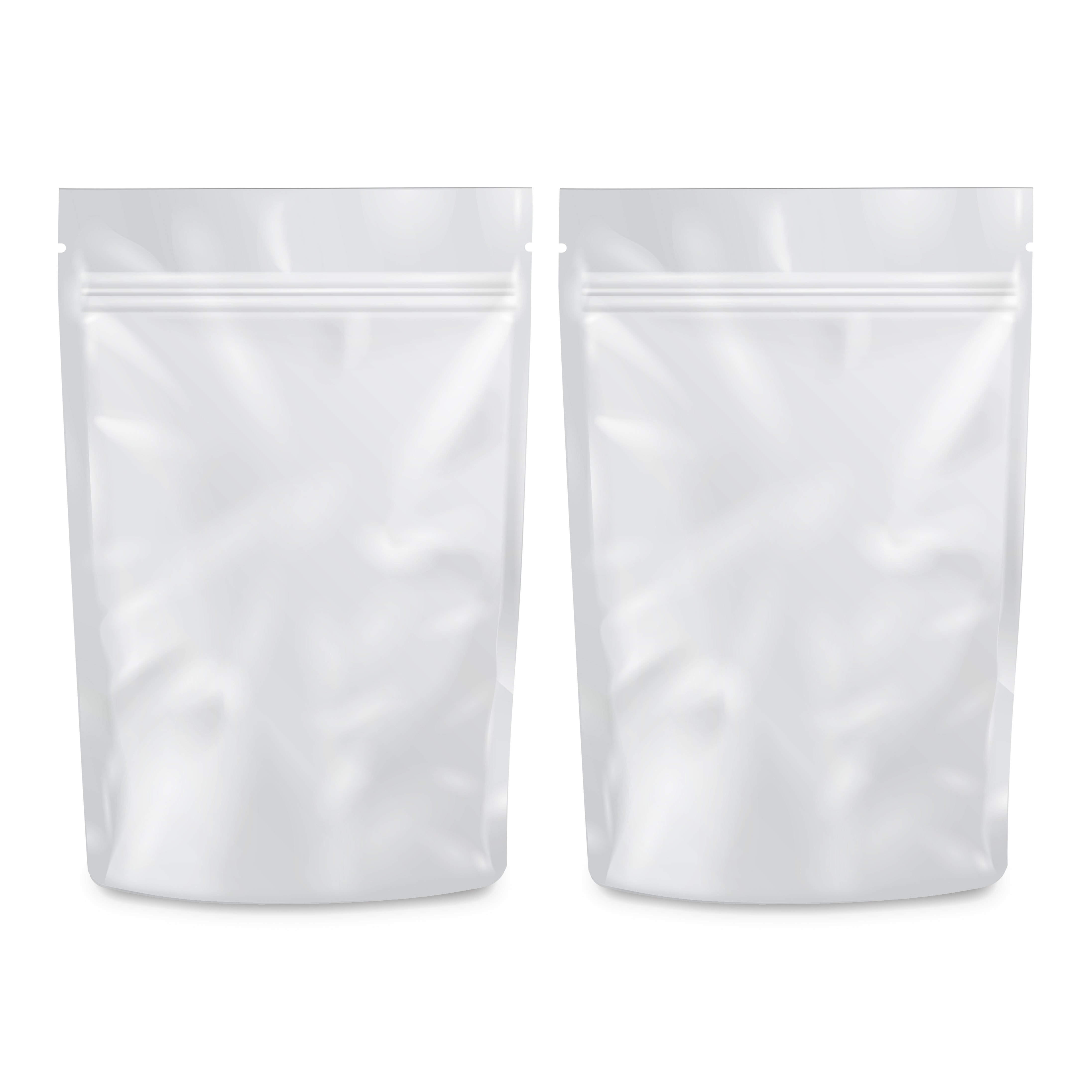 Loud Lock 1/2 Ounce Mylar Smell Proof Vacuum Seal Bags - 100 Count All White - Discreet Smoker