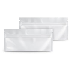 Loud Lock Pre Roll Mylar Smell Proof Vacuum Seal Bags - 100 Count All White - Discreet Smoker