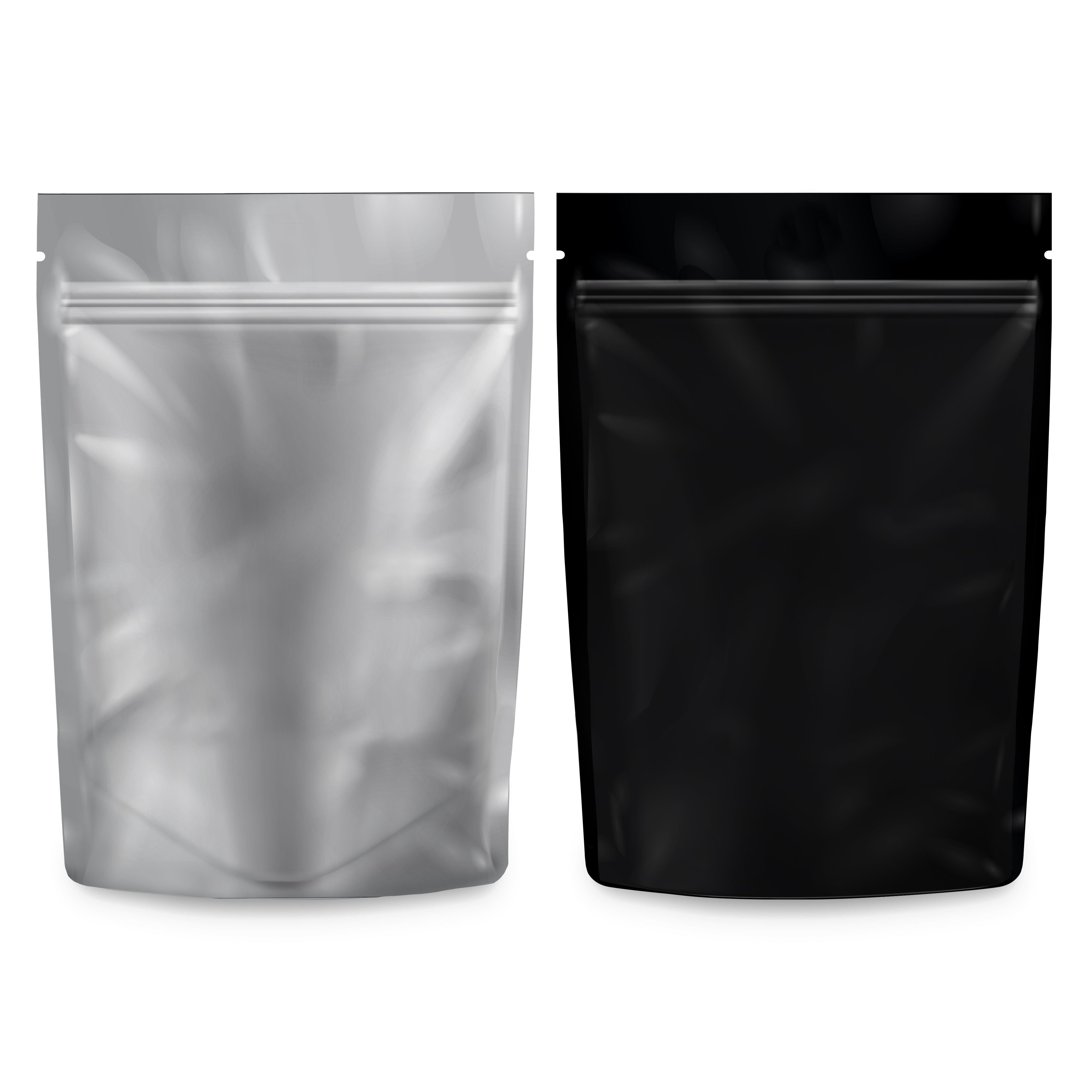Loud Lock 1/8 Ounce Mylar Smell Proof Vacuum Seal Bags - 100 Count Black/Clear - Discreet Smoker