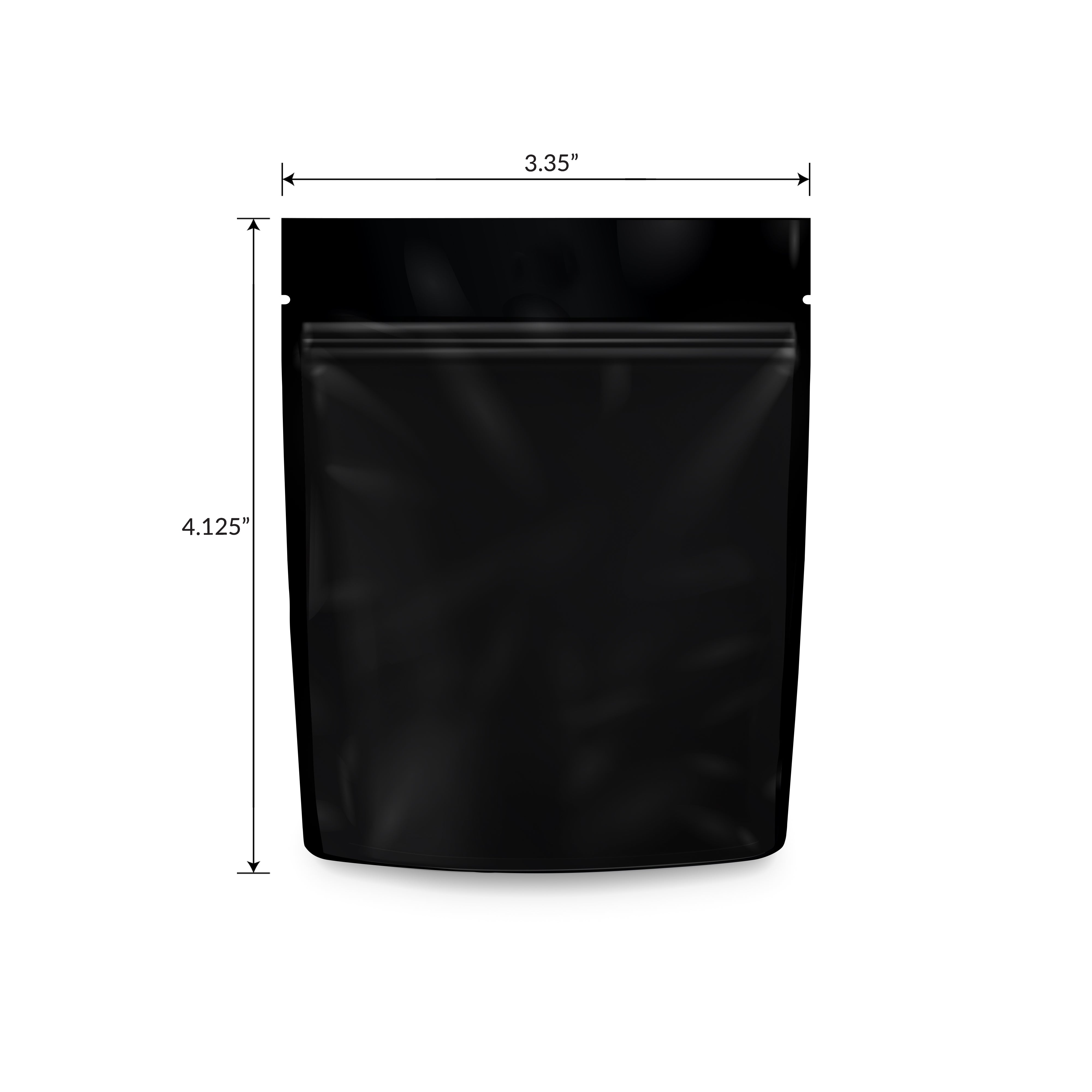 Loud Lock 1 Gram Mylar Smell Proof Vacuum Seal Bags - 100 Count All Black - Discreet Smoker