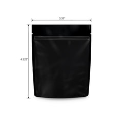 Loud Lock 1 Gram Mylar Smell Proof Vacuum Seal Bags - 100 Count All Black - Discreet Smoker