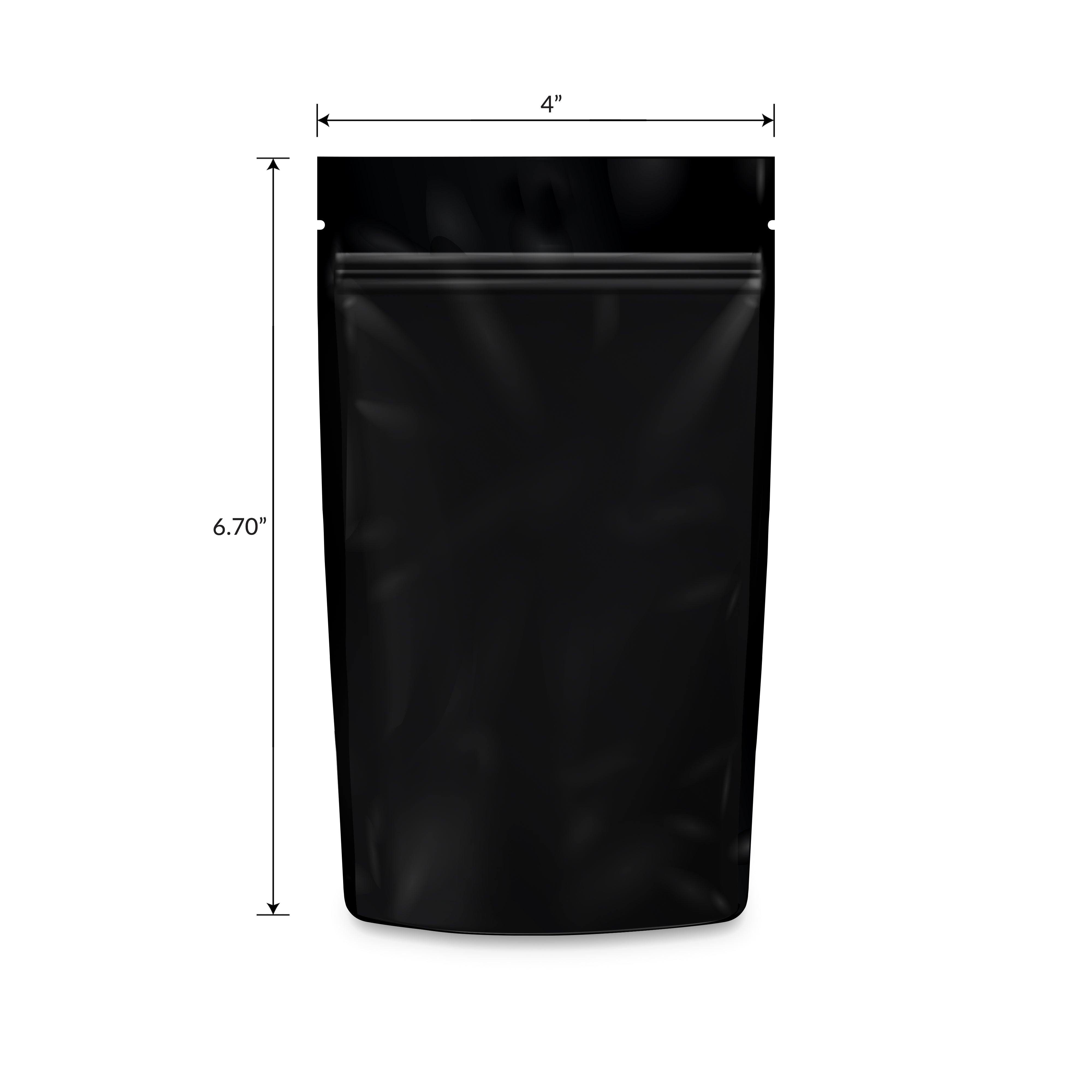 Loud Lock 1/4 Ounce Mylar Smell Proof Vacuum Seal Bags - 100 Count All Black - Discreet Smoker