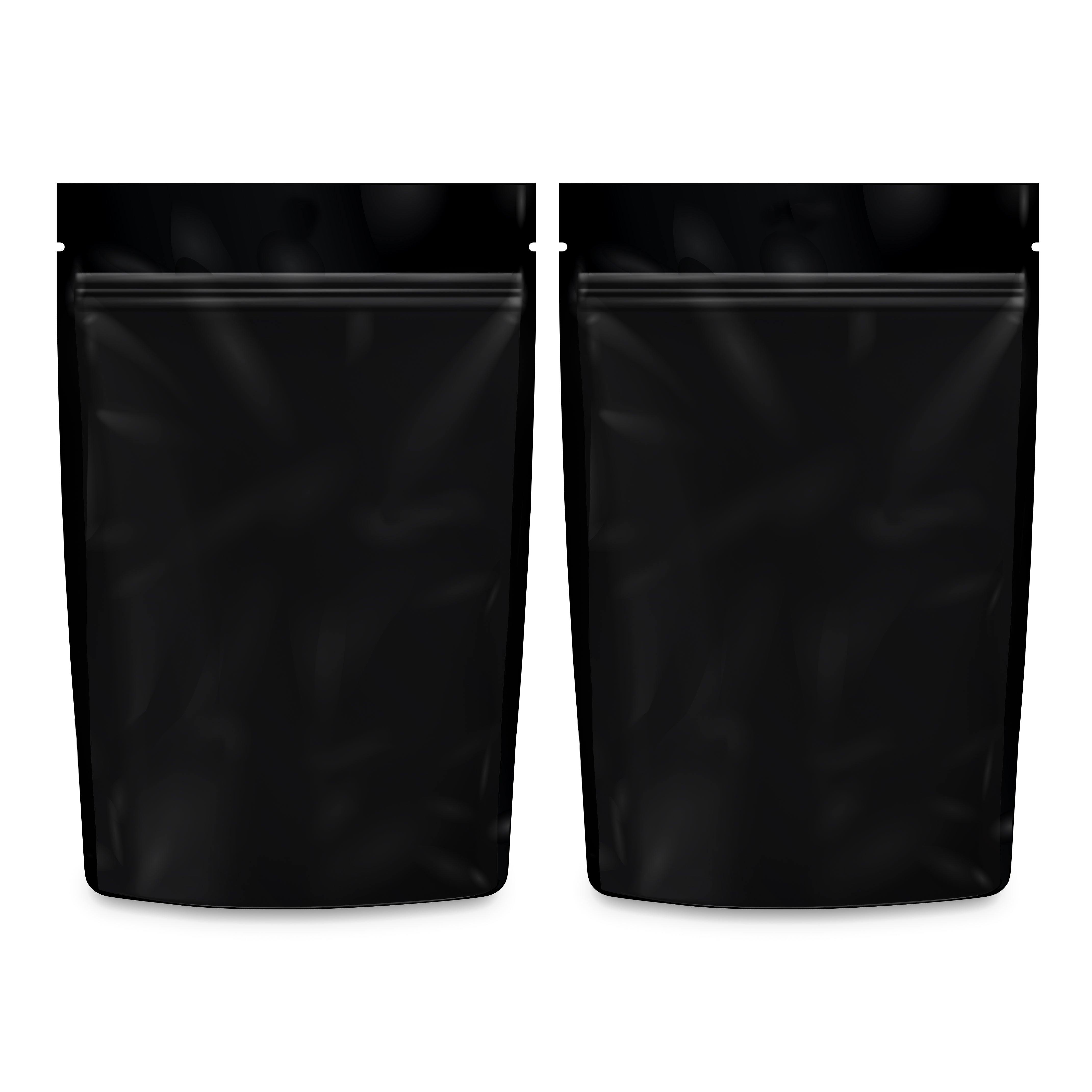 Loud Lock 1/2 Ounce Mylar Smell Proof Vacuum Seal Bags - 100 Count All Black - Discreet Smoker