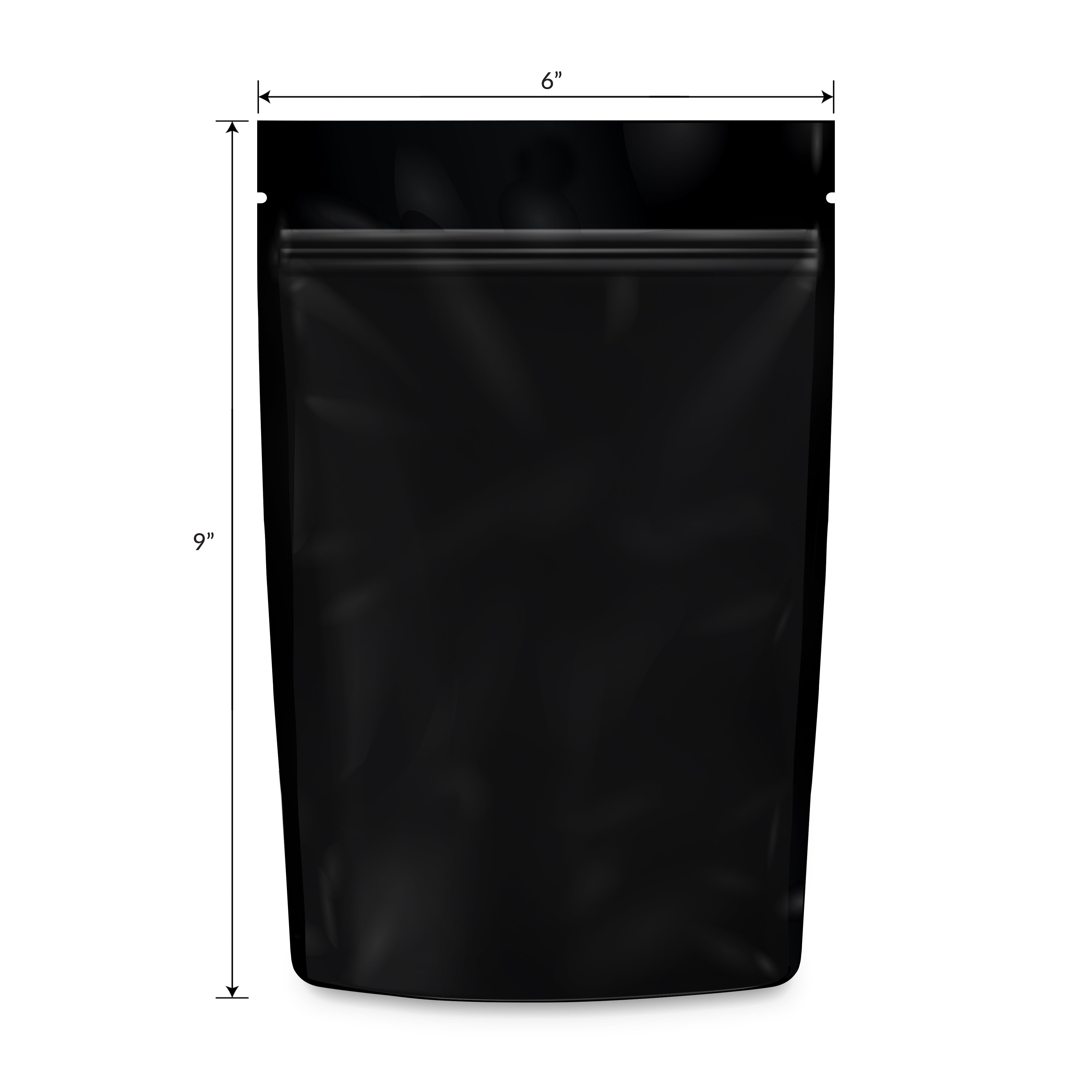 Loud Lock 1 Ounce Mylar Smell Proof Vacuum Seal Bags - 100 Count All Black - Discreet Smoker