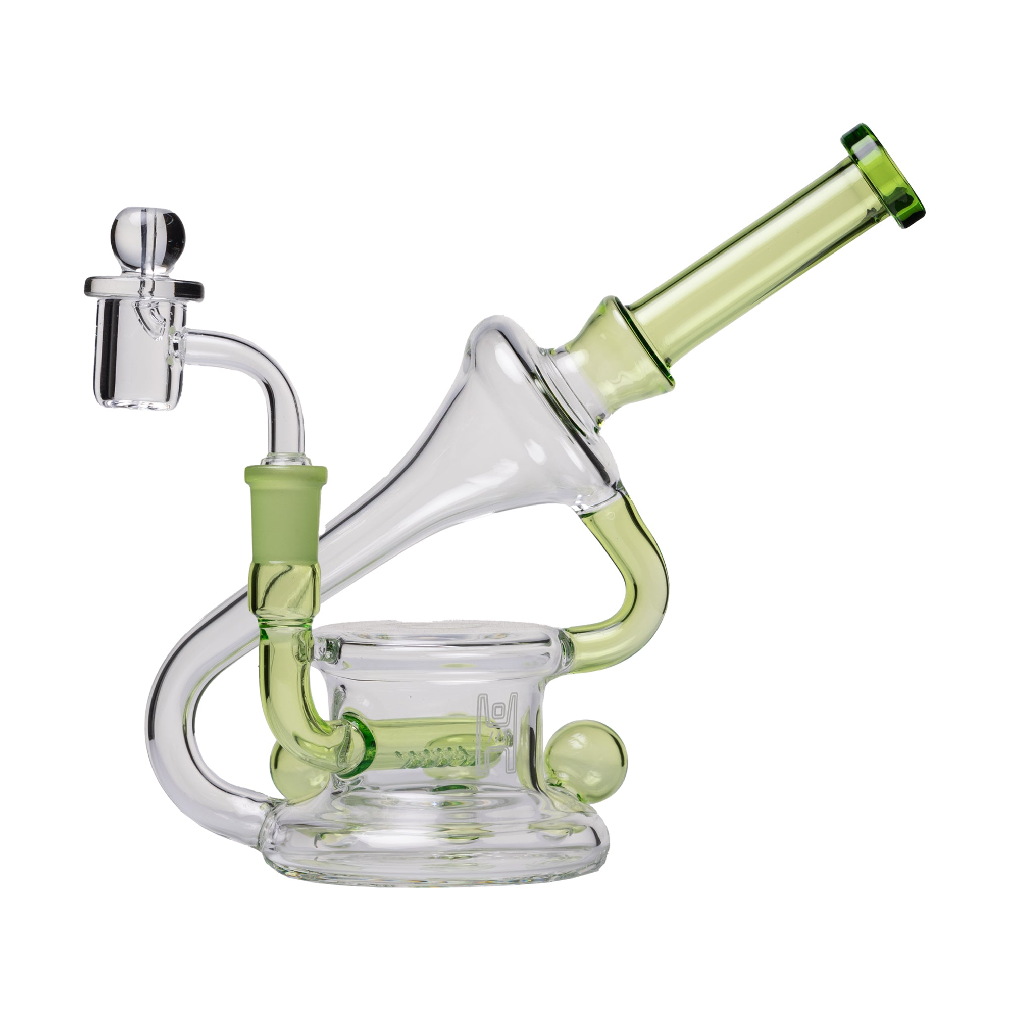 Human Grade 7.5" Recycler 45 (Triple Marble) Glass Dab Rig - Discreet Smoker
