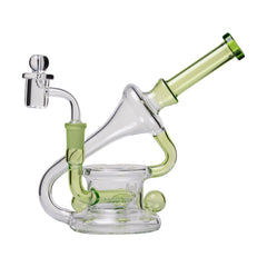 Human Grade 7.5" Recycler 45 (Triple Marble) Glass Dab Rig - Discreet Smoker