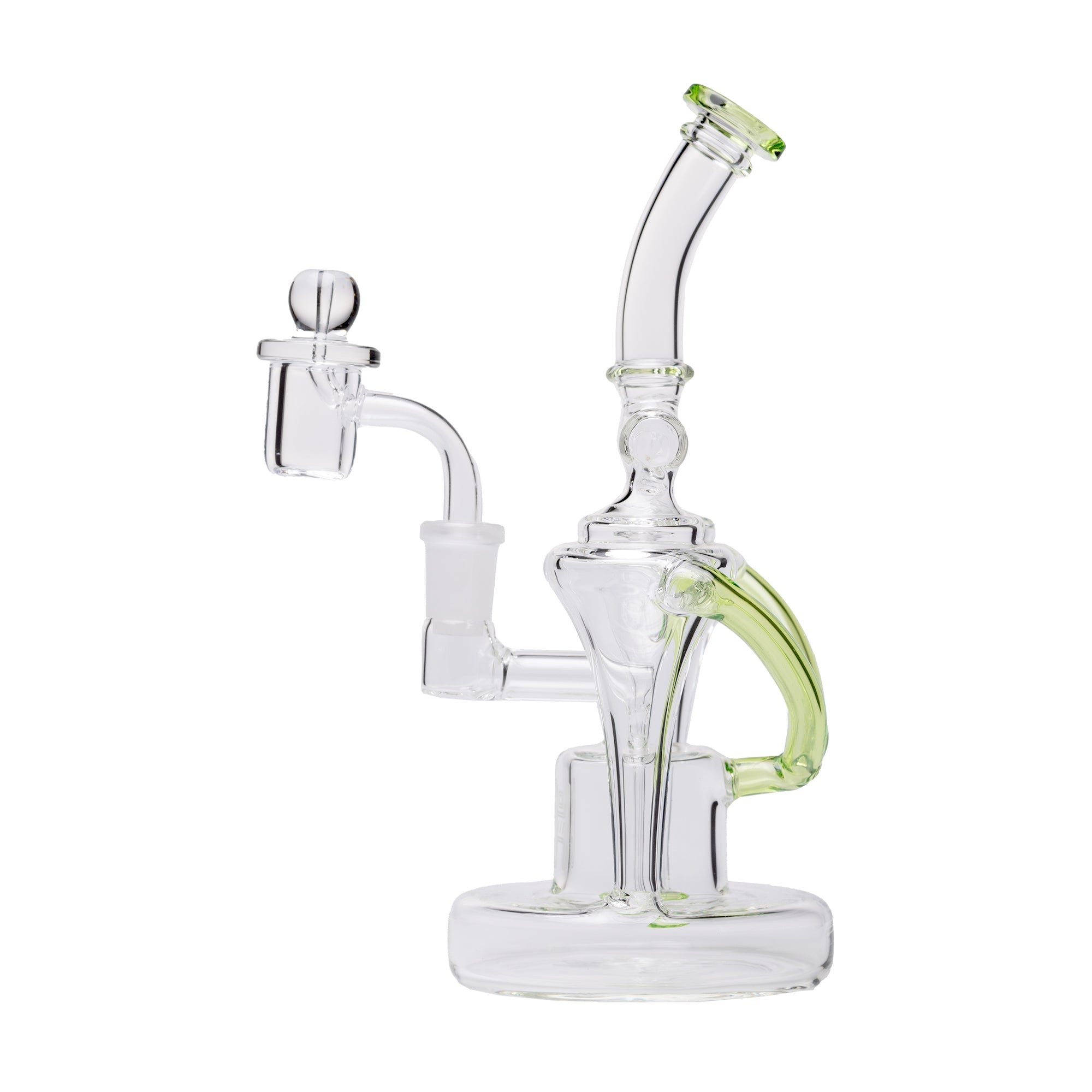 Human Grade Dualing Recycler Glass Rig Water Pipe - Discreet Smoker