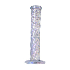 Human Grade Twisted Iridescent Tube Glass Water Pipe - Discreet Smoker