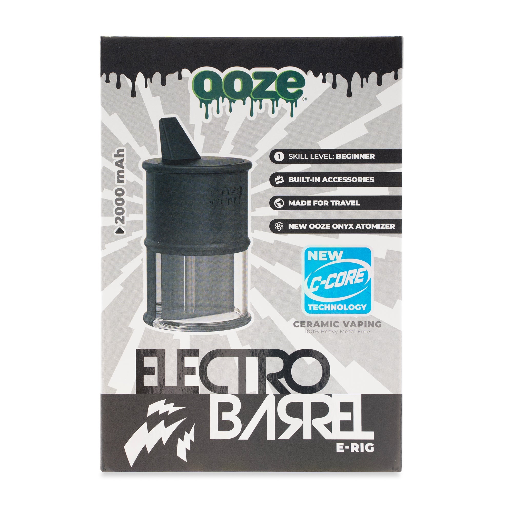 Ooze Electro Barrel E-Rig – C-Core 2000 mAh - Discreet Smoker