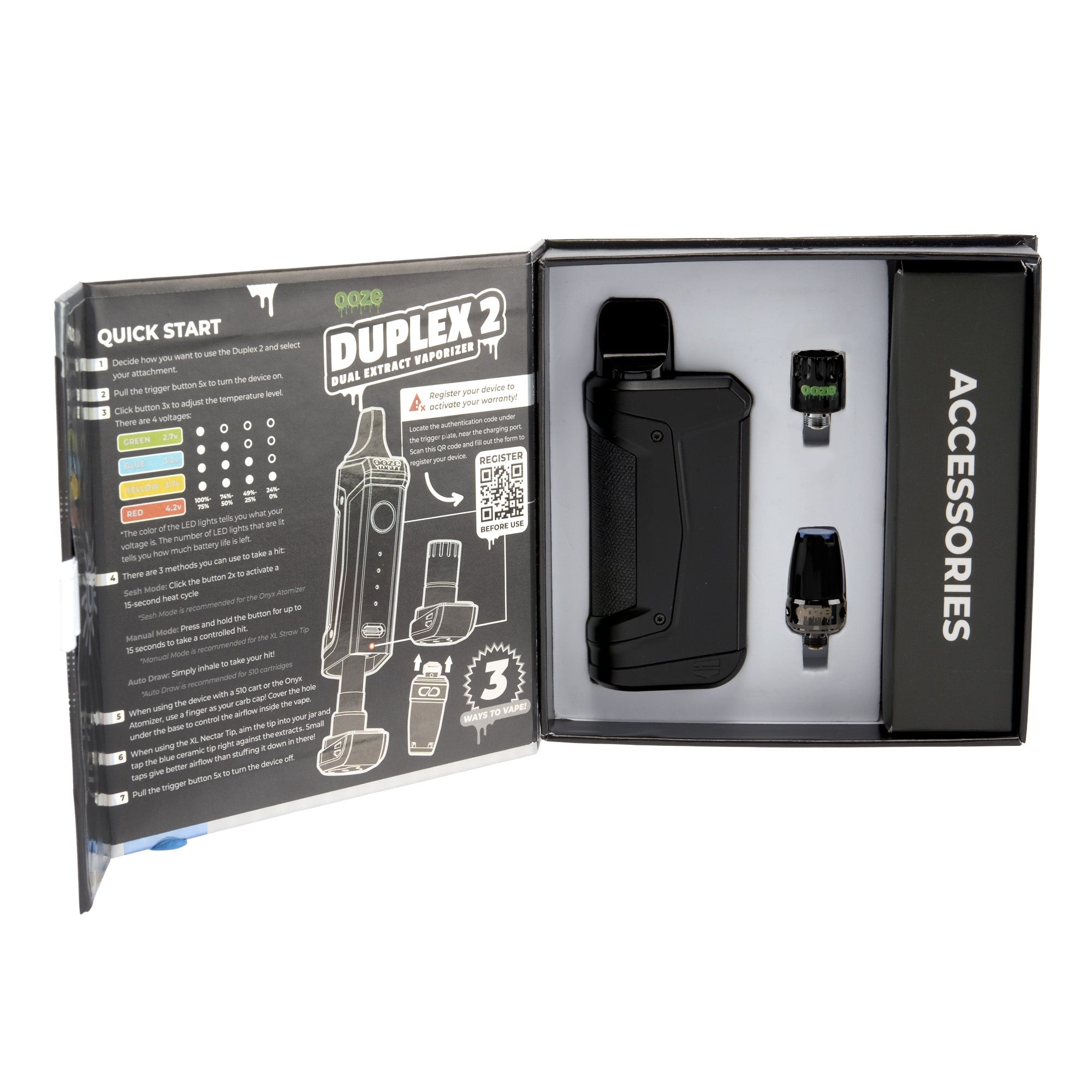 Ooze Duplex 2 Vaporizer– 900 mAh C-Core - Discreet Smoker