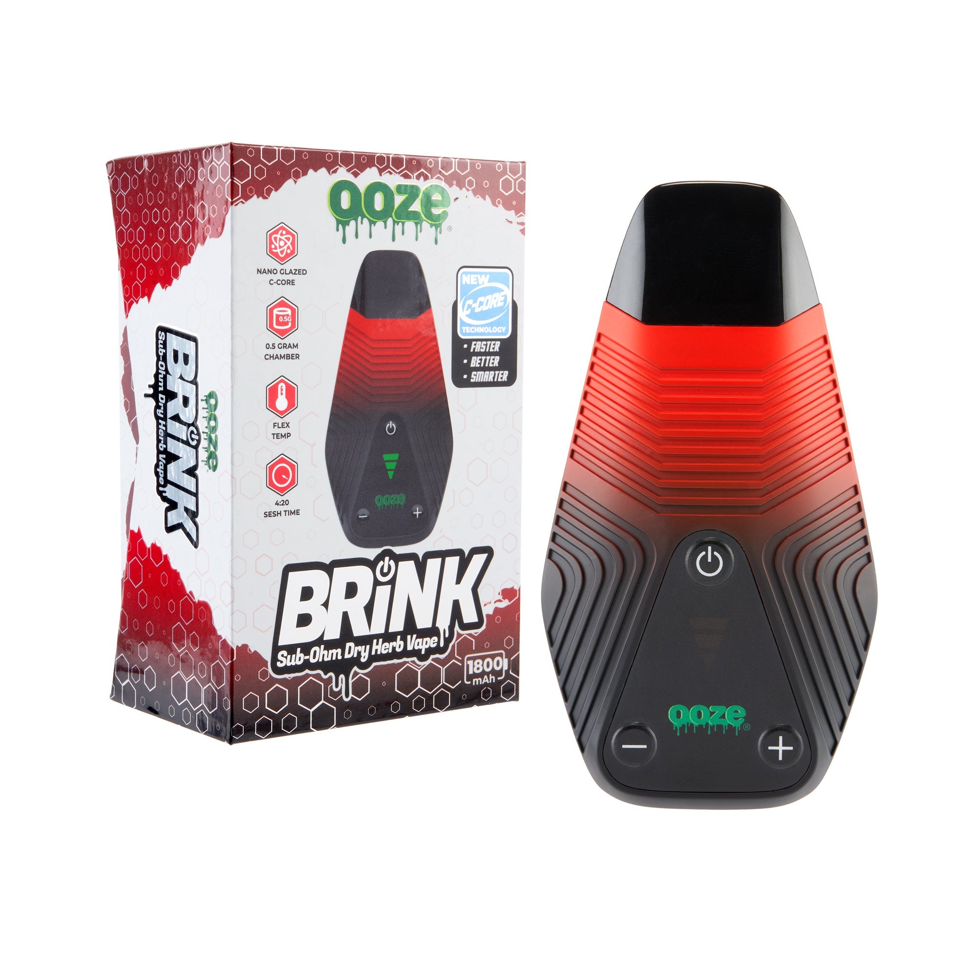 Ooze Brink Dry Herb Vaporizer – 1800 mAh C-Core - Discreet Smoker