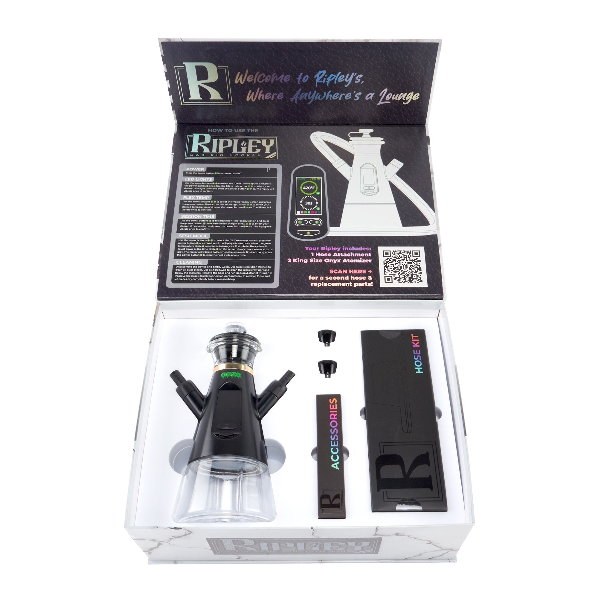 Ooze Ripley Dab Rig Hookah – 2400 mAh C-Core - Discreet Smoker