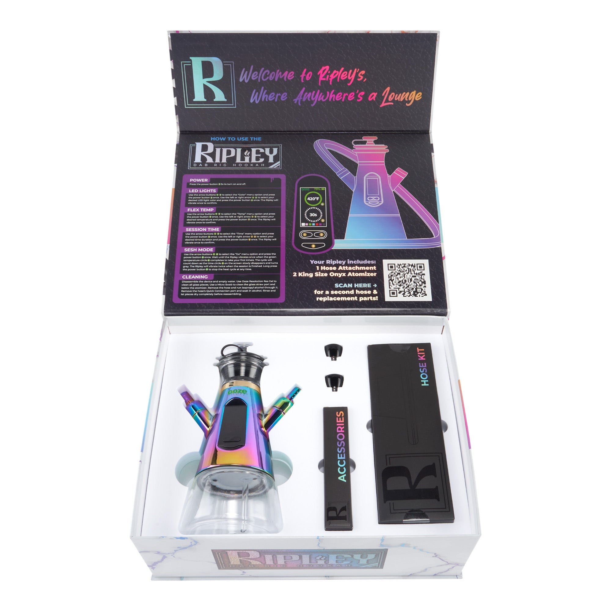 Ooze Ripley Dab Rig Hookah – 2400 mAh C-Core - Discreet Smoker