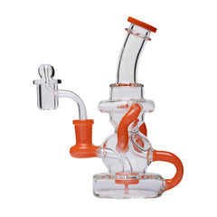 Human Grade Stubby Klein Glass Recycler Rig Water Pipe - Discreet Smoker
