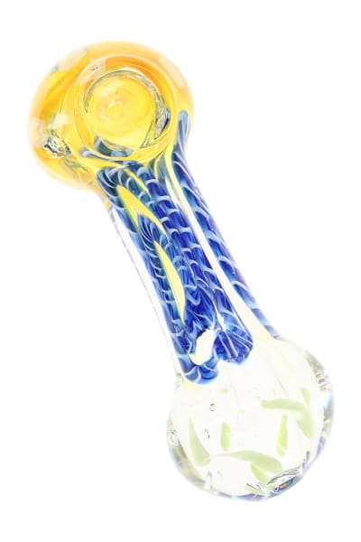 Color-Changing Dot Glass Spoon Pipe “Dot Pop” – 4½″ – Assorted Colors - Discreet Smoker
