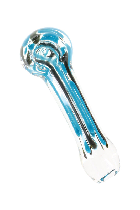 Small Striped Glass Hand Pipe “Mini Drip” – Assorted Colors - Discreet Smoker