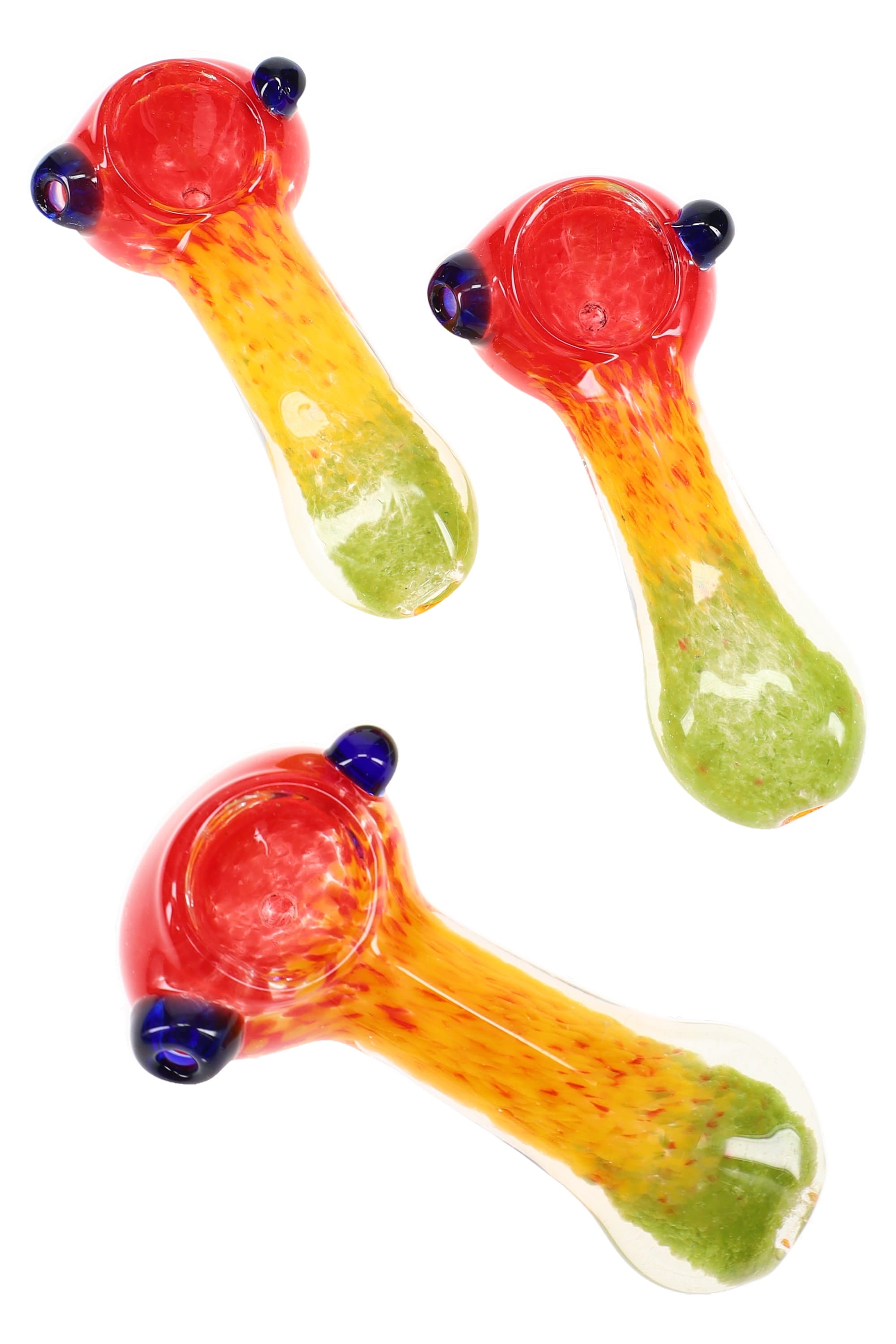 Rasta Frit Glass Spoon Pipe “Marley Marble” – 3½″ – Assorted Colors - Discreet Smoker