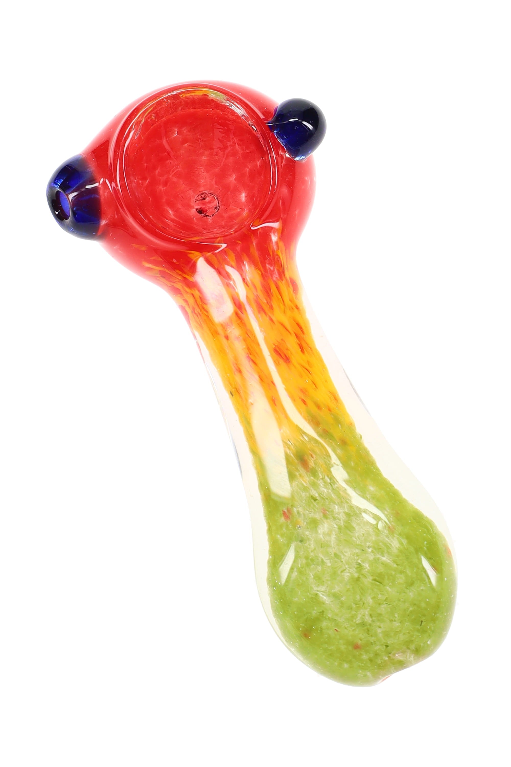 Rasta Frit Glass Spoon Pipe “Marley Marble” – 3½″ – Assorted Colors - Discreet Smoker