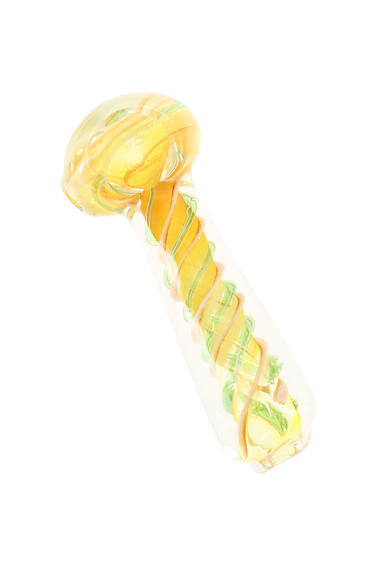Color-Changing Multicolor Swirl Stripe Spoon Pipe “Taffy Twist” – Assorted Colors - Discreet Smoker