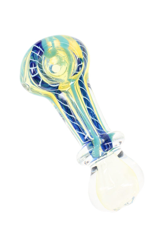 Multicolor Striped Color-Changing Ring Glass Pipe “Mood Loop” – 3″ – Assorted Colors - Discreet Smoker