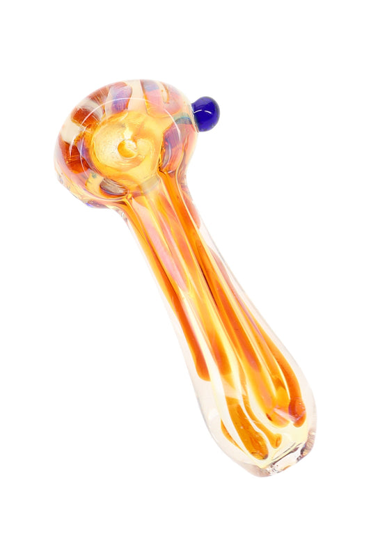 Silver Fumed Squiggle Spoon Pipe “Tiny Twister” – 3½″ – Assorted Colors - Discreet Smoker