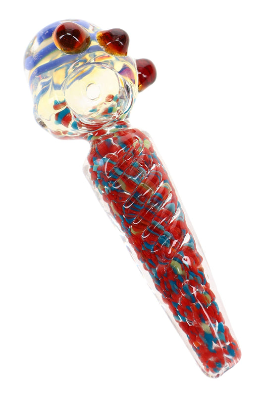 Color-Changing Confetti Frit Spoon Pipe “Marble Pop” – 4½″ – Assorted Colors - Discreet Smoker