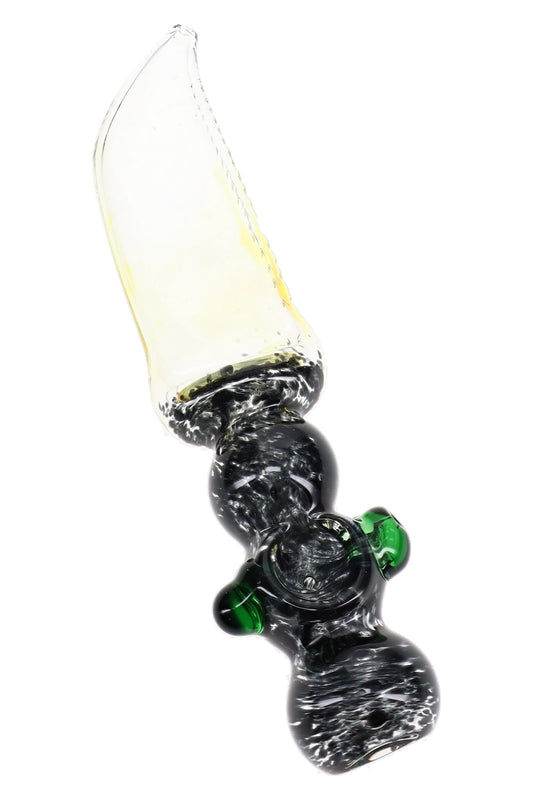 Color-Changing Frit Glass Knife Spoon Pipe “Blade Bloom” – 8″ – Assorted Colors - Discreet Smoker