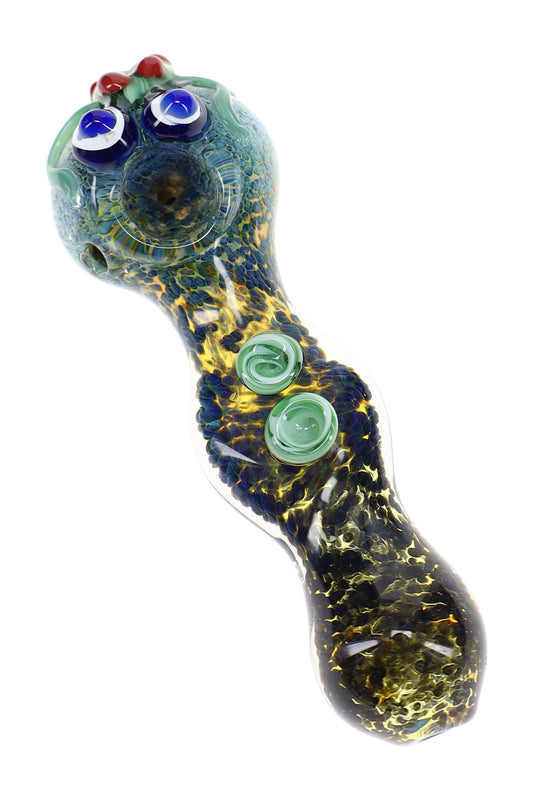 Color-Changing Frit Critter Glass Spoon Pipe “Bug Eyes” – 5″ – Assorted Colors - Discreet Smoker