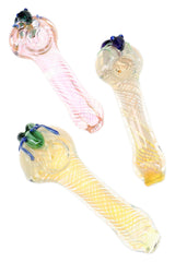 Color Changing Fumed Spiral Glass Spoon Pipe “Critter Twist” – 5″ – Assorted