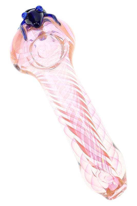 Color Changing Fumed Spiral Glass Spoon Pipe “Critter Twist” – 5″ – Assorted - Discreet Smoker