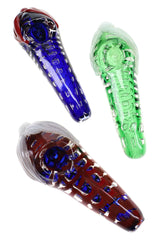 Bubble Leaf Glass Spoon Pipe “Rainleaf” – 5″ – Assorted Colors