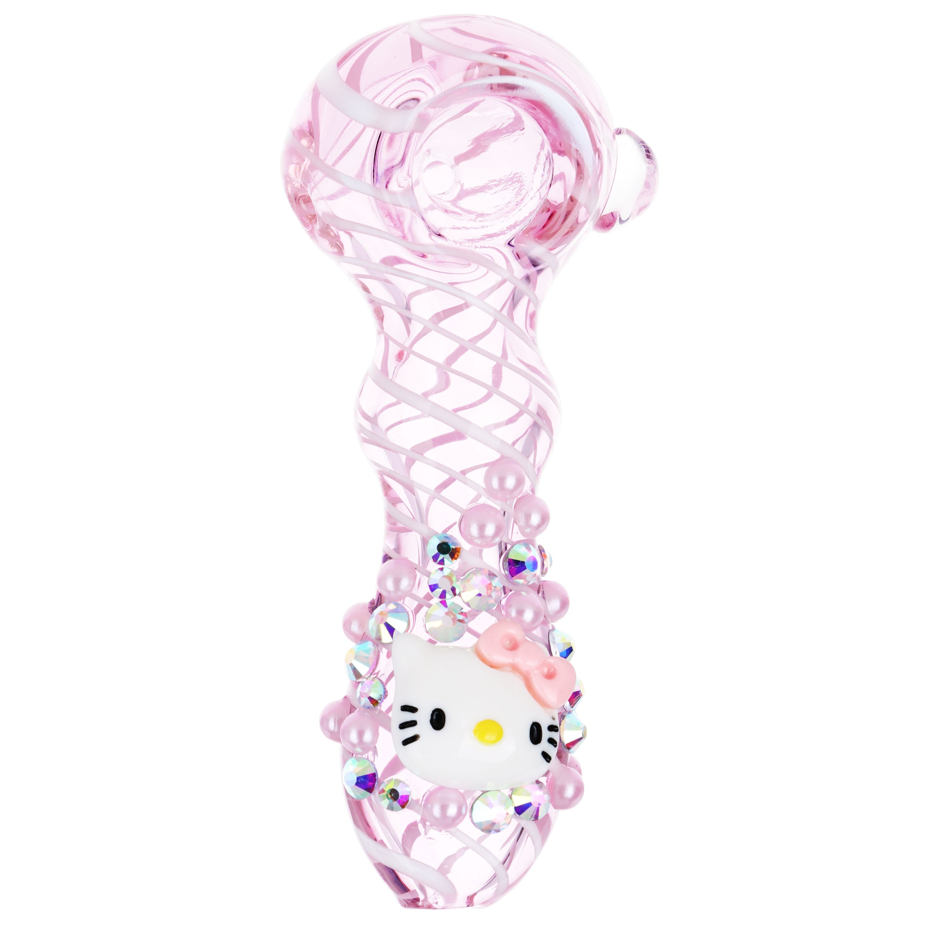 Greetings Kitty Glass Spoon Pipe - 4" - Discreet Smoker