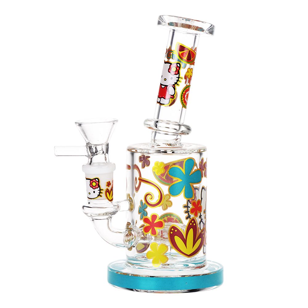 Salutations Kitty Glass Water Pipe | 6.25" | 14mm F - Discreet Smoker