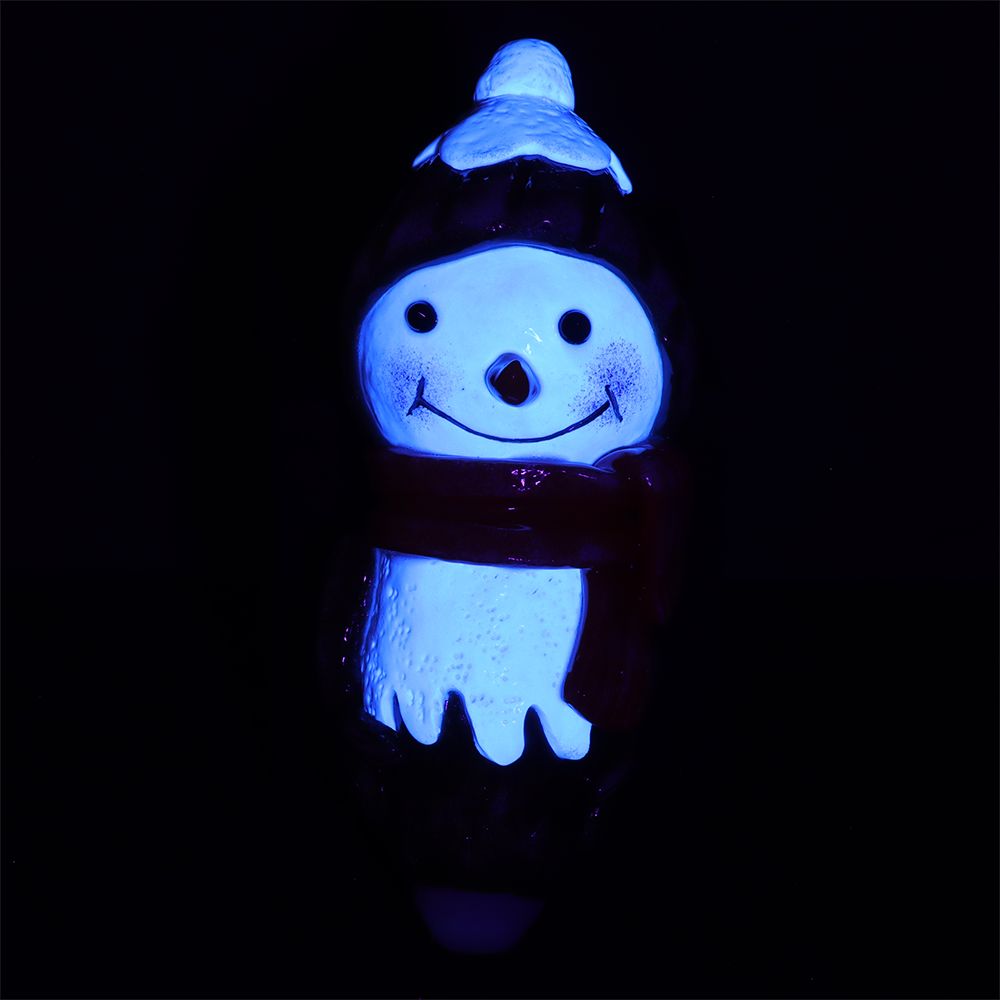 Snowman Enamel Resin Sculpted Glass Spoon Pipe - 6.25" - Discreet Smoker