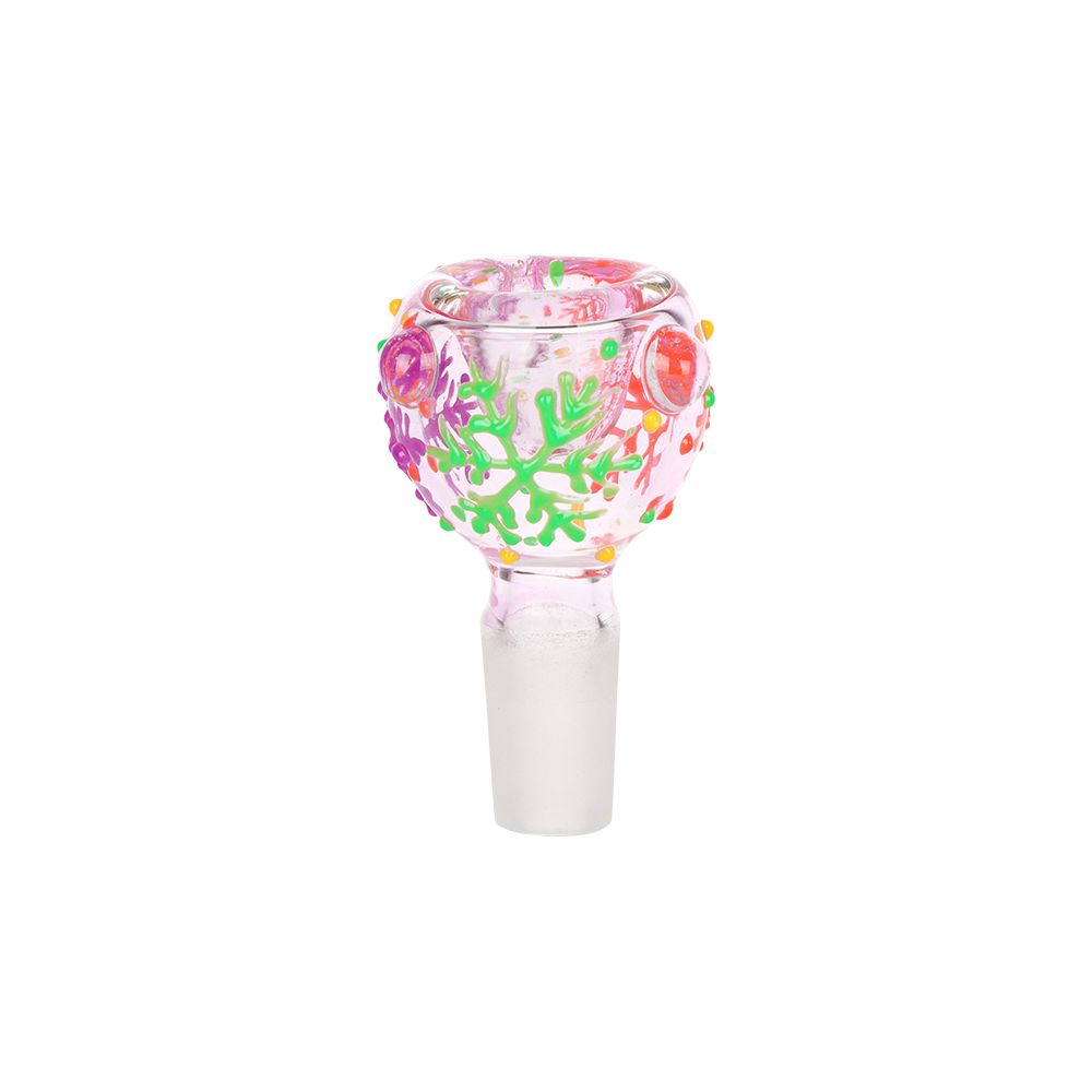 Heart Blossom Beaker Glass Water Pipe - 10" / 14mm F - Discreet Smoker