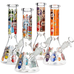 Funny Animal Beaker Glass Water Pipe | 9.75" | 14mm F | Designs Vary - Discreet Smoker